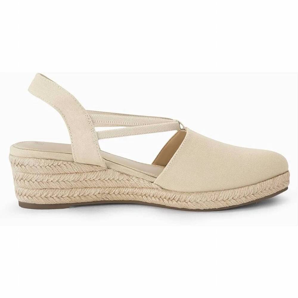 NEW COUTGO women's espadrille platform wedge sandals in tan